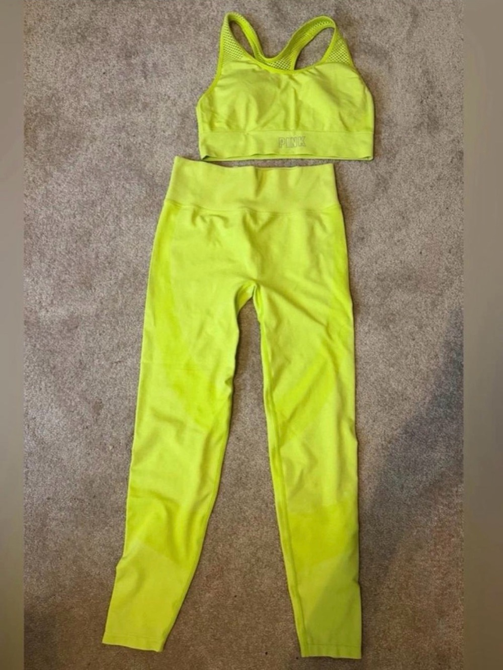 PINK Victoria's Secret Women’s Neon Green High-Rise Leggings